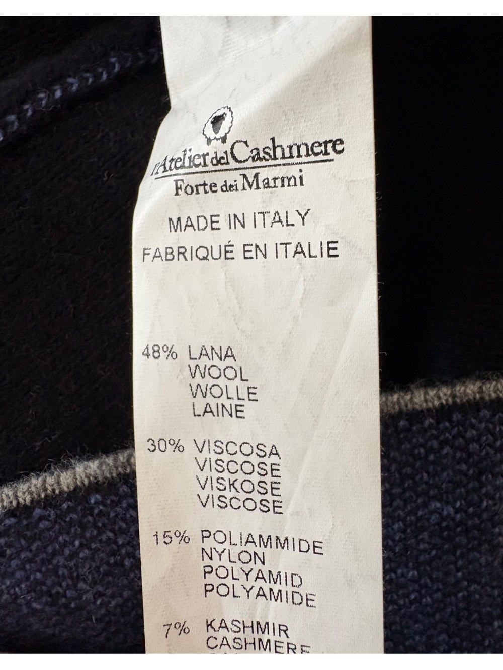 NWT Made in Italy Wool blend Navy Cardigan - Picture 10 of 10